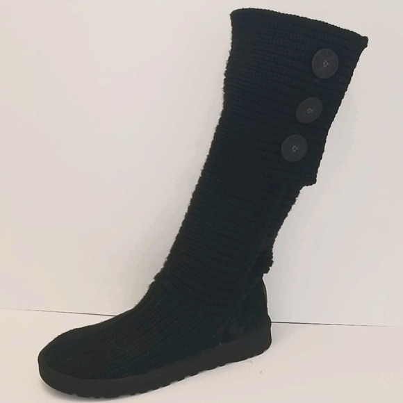 UGG Classic Cardy II Knit Boot Size 7 Black - Picture 4 of 17